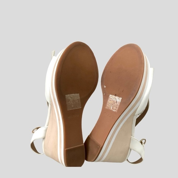 ALDO BROA White Cream Wedge Platform Barbie Open Toe Heel Shoe  Size 9 - Picture 6 of 7